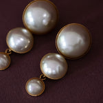 Boucles d'Oreilles Puces Pendantes Nélya Or Perles Boucles d'Oreilles Monsieur Simone