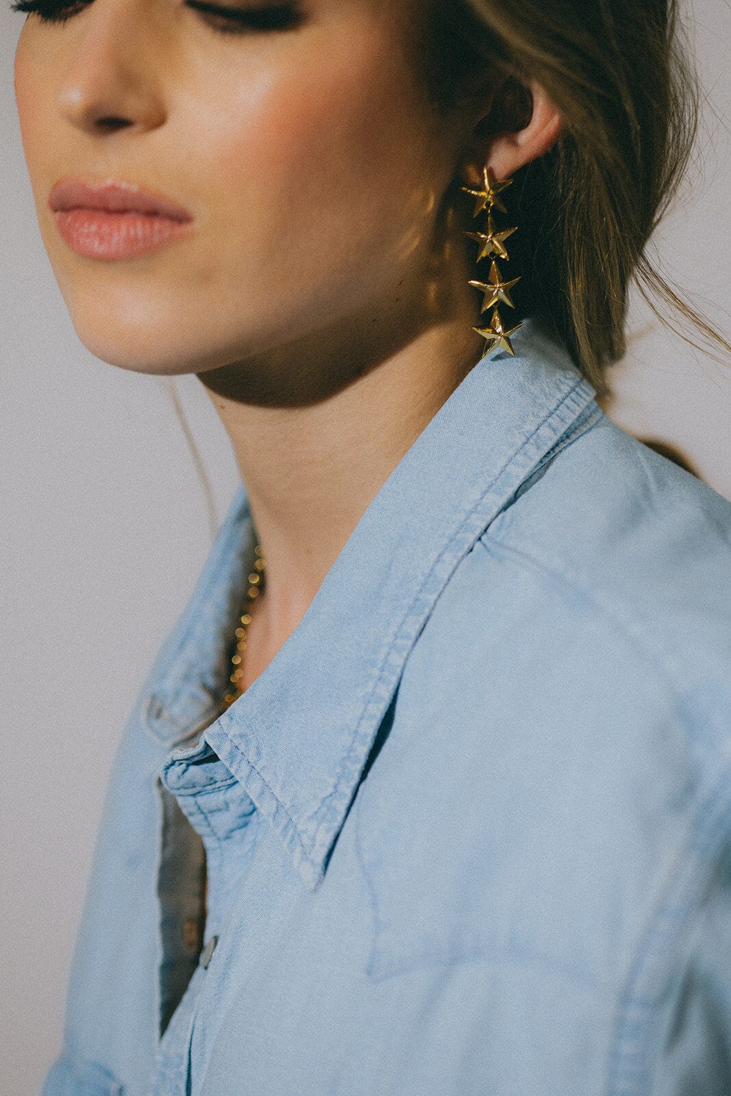 Boucles d'Oreilles Puces Pendantes Raoul Argent Étoiles Boucles d'oreilles Monsieur Simone