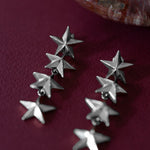 Boucles d'Oreilles Puces Pendantes Raoul Argent Étoiles Boucles d'oreilles Monsieur Simone