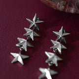 Boucles d'Oreilles Puces Pendantes Raoul Argent Étoiles Boucles d'oreilles Monsieur Simone