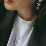 Boucles d'Oreilles Puces Pendantes Raoul Argent Étoiles Boucles d'oreilles Monsieur Simone