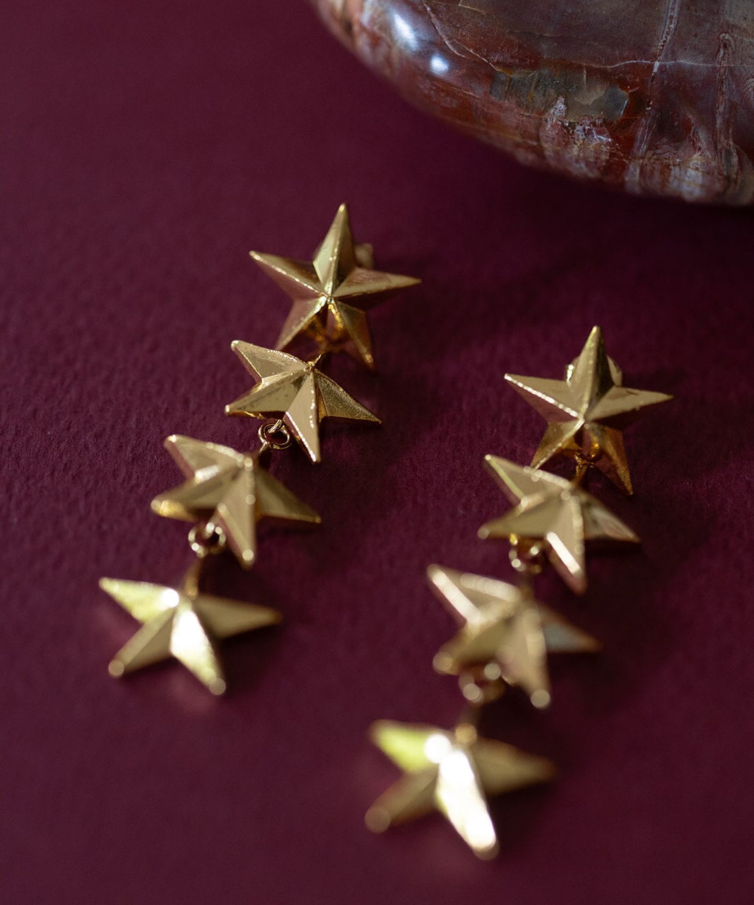 Boucles d'Oreilles Puces Pendantes Raoul Or Étoiles Boucles d'oreilles Monsieur Simone