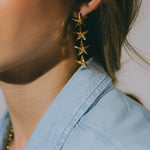 Boucles d'Oreilles Puces Pendantes Raoul Or Étoiles Boucles d'oreilles Monsieur Simone