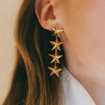 Boucles d'Oreilles Puces Pendantes Raoul Or Étoiles Boucles d'oreilles Monsieur Simone