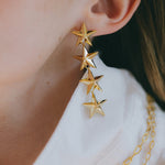 Boucles d'Oreilles Puces Pendantes Raoul Or Étoiles Boucles d'oreilles Monsieur Simone