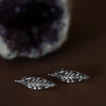 Boucles d'Oreilles Puces Thalie Argent Feuilles Boucles d'Oreilles Monsieur Simone