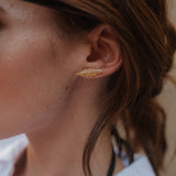 Boucles d'Oreilles Puces Thalie Argent Feuilles Boucles d'Oreilles Monsieur Simone
