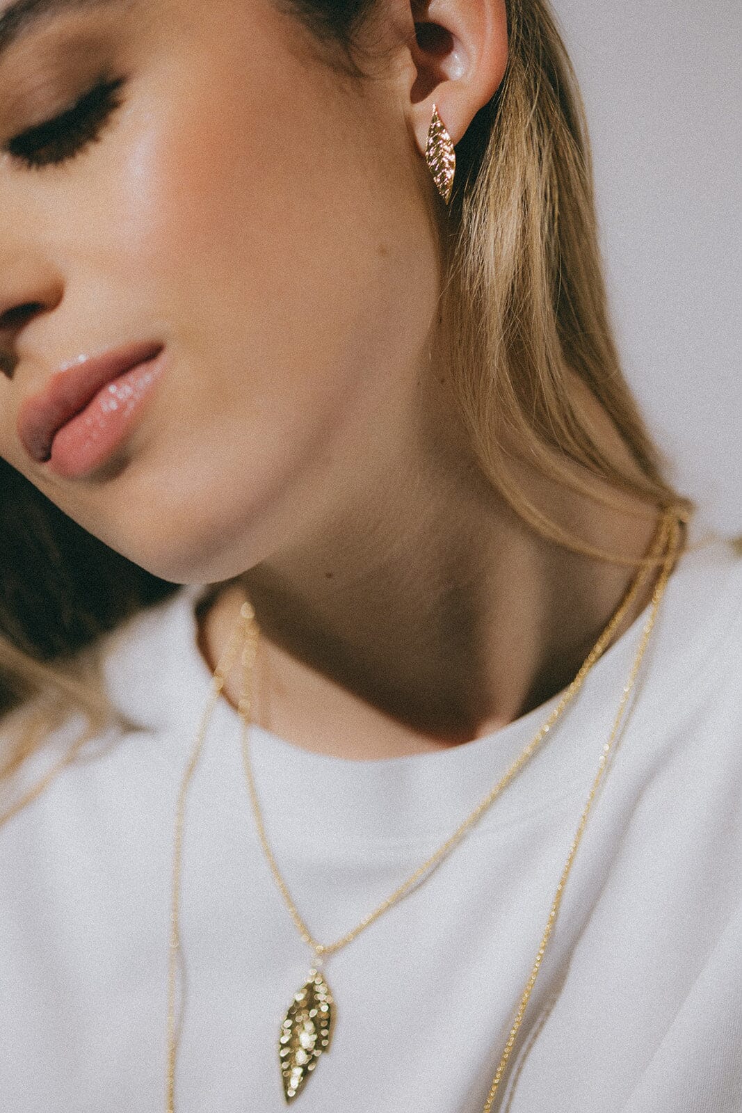 Boucles d'Oreilles Puces Thalie Argent Feuilles Boucles d'Oreilles Monsieur Simone