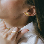 Boucles d'Oreilles Puces Thalie Argent Feuilles Boucles d'Oreilles Monsieur Simone
