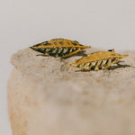 Boucles d'Oreilles Puces Thalie Or Feuilles Boucles d'Oreilles Monsieur Simone