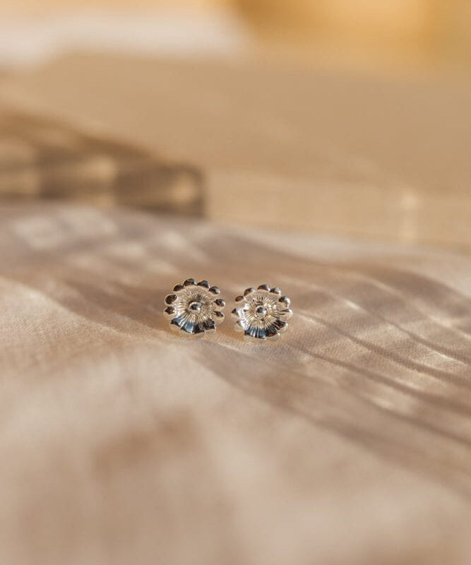 Boucles d'Oreilles Puces Théia Argent Fleurs Boucles d'Oreilles Monsieur Simone