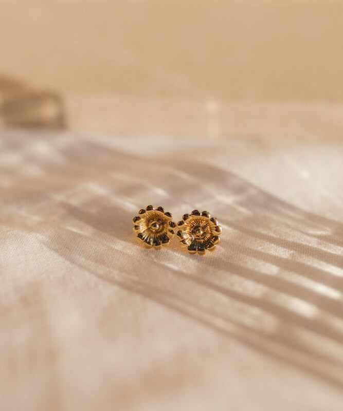 Boucles d'Oreilles Puces Théia Or Fleurs Boucles d'Oreilles Monsieur Simone