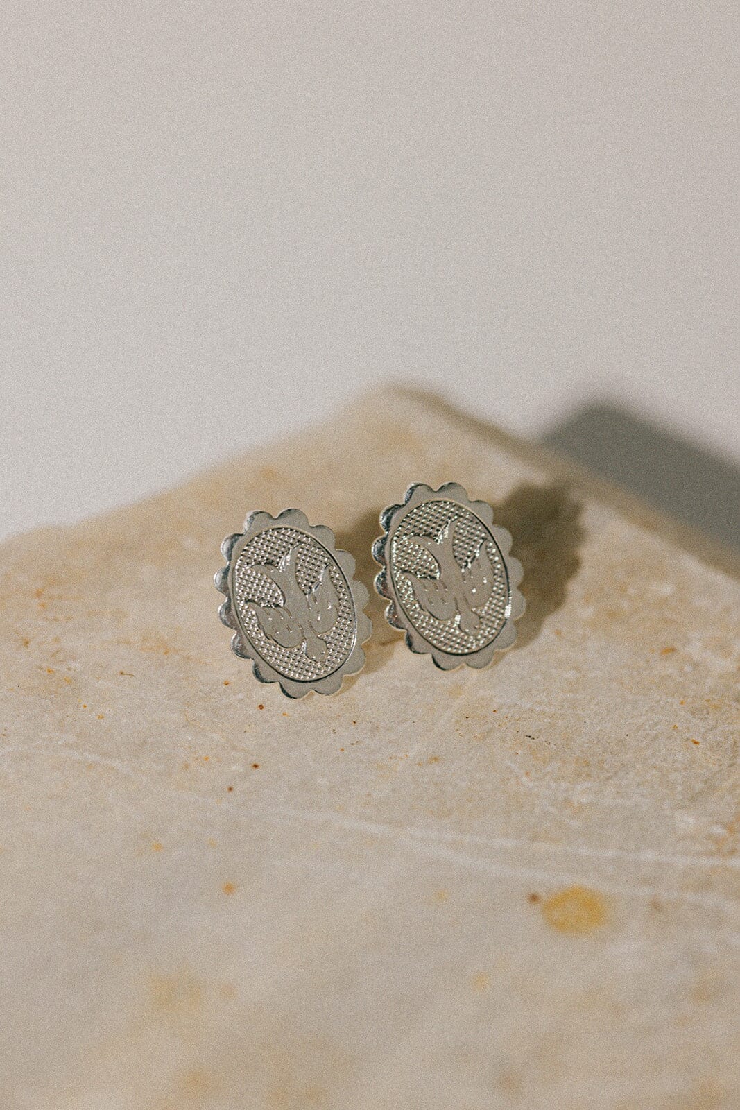 Boucles d'Oreilles Puces Thémis Colombes Argent Boucles d'Oreilles Monsieur Simone