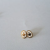 Boucles d'Oreilles Puces Thémis Colombes Or Ivoire Boucles d'Oreilles Monsieur Simone