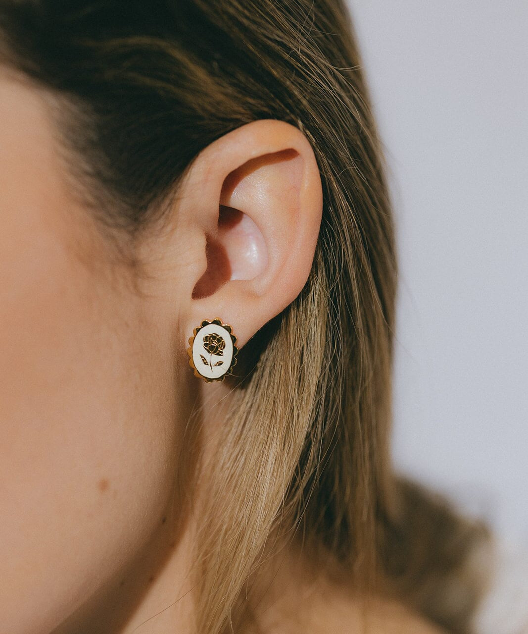 Boucles d'Oreilles Puces Thémis Fleurs Argent Boucles d'Oreilles Monsieur Simone