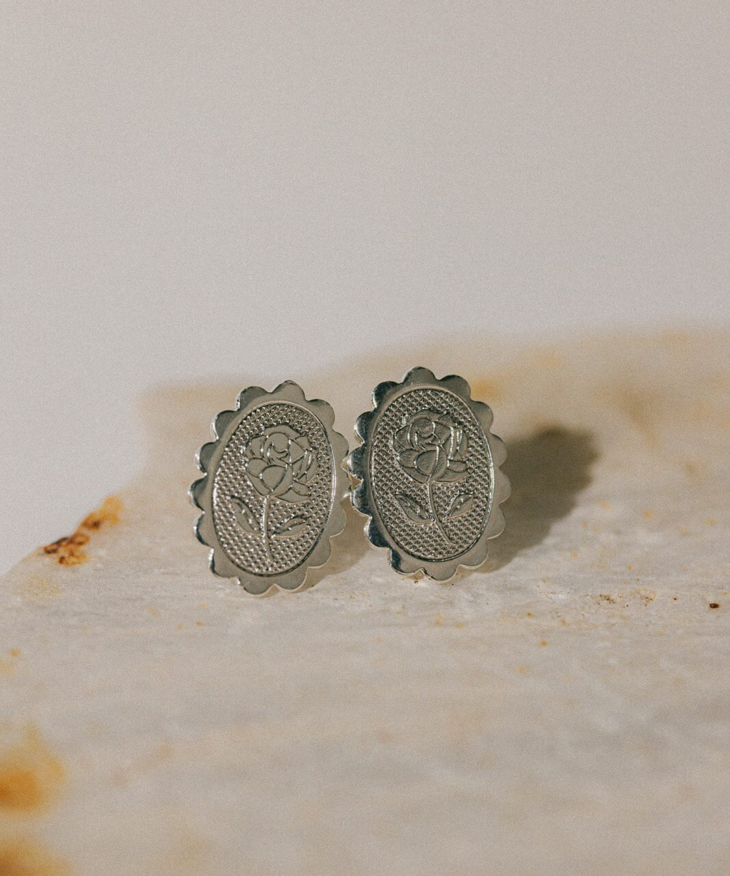 Boucles d'Oreilles Puces Thémis Fleurs Argent Boucles d'Oreilles Monsieur Simone