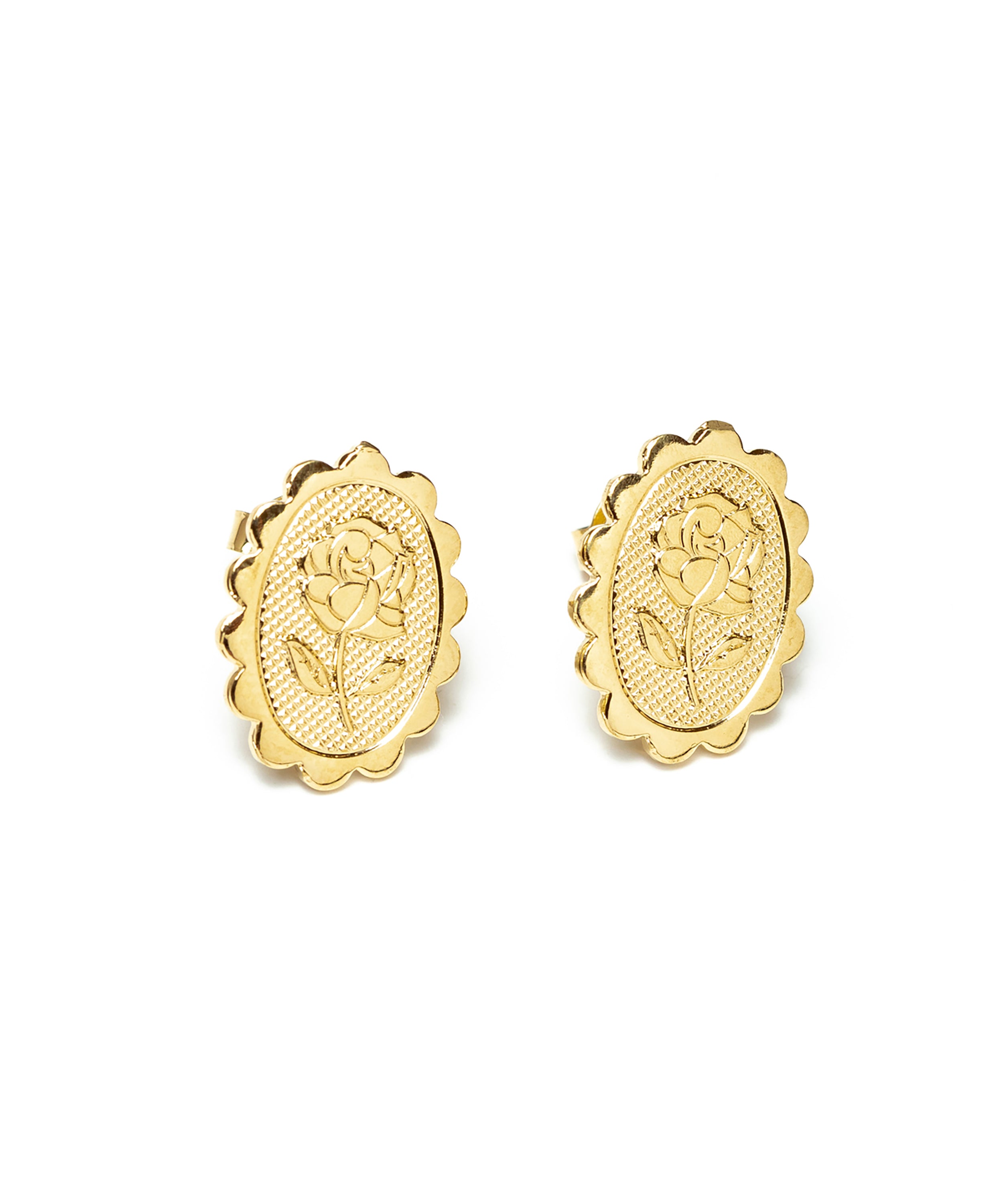 Boucles d'Oreilles Puces Thémis Fleurs Or Boucles d'Oreilles Monsieur Simone