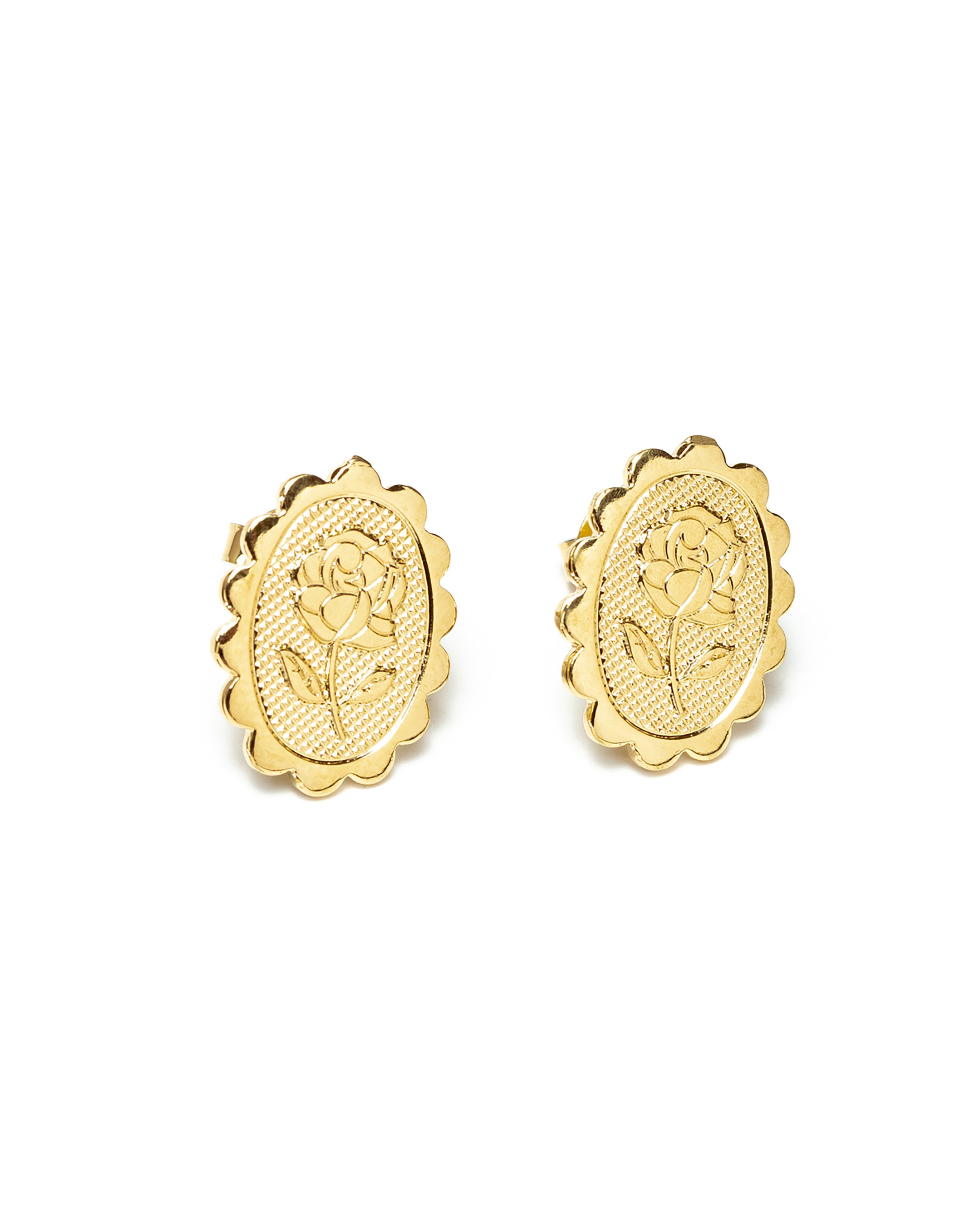 Boucles d'Oreilles Puces Thémis Fleurs Or Boucles d'Oreilles Monsieur Simone