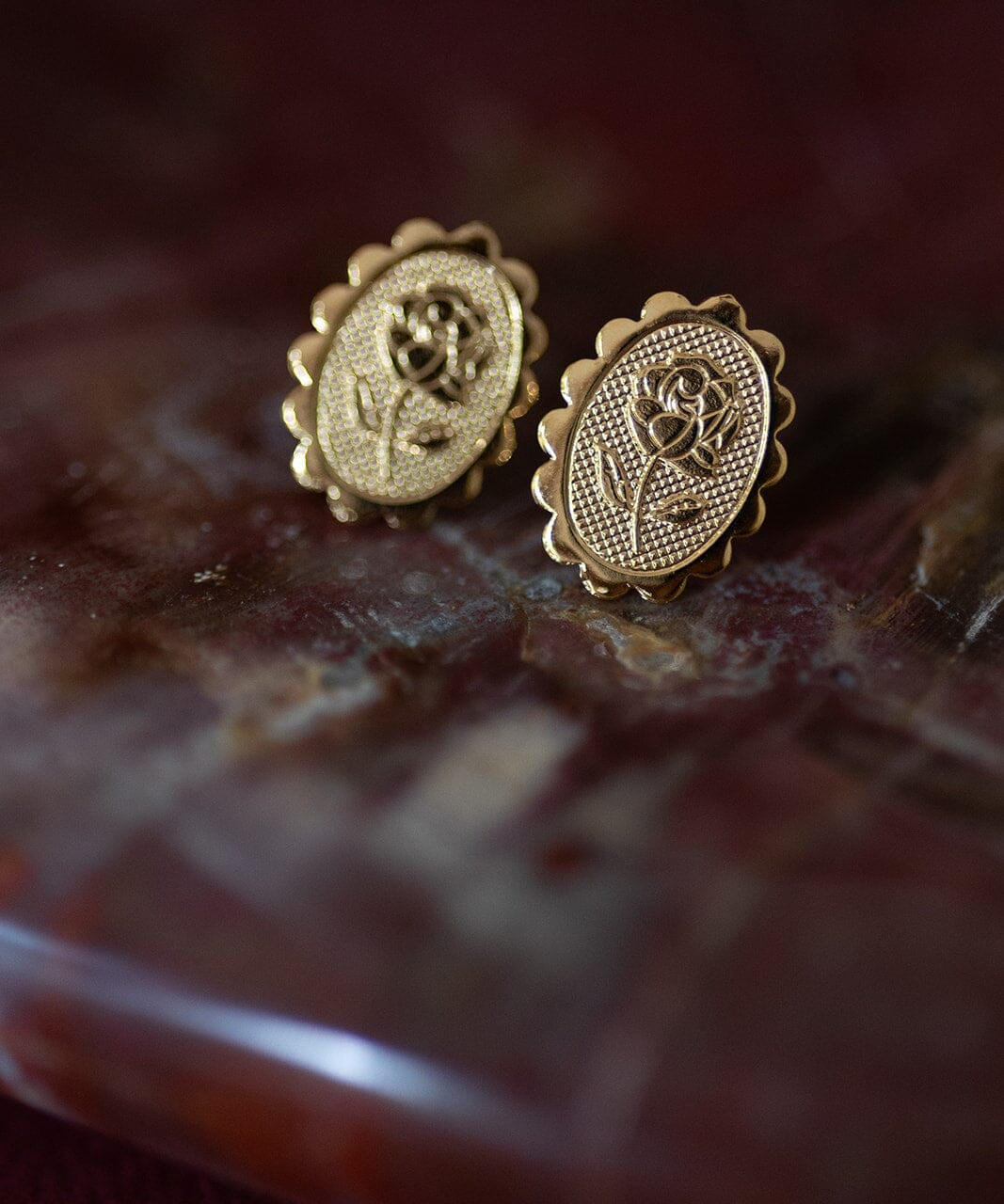 Boucles d'Oreilles Puces Thémis Fleurs Or Boucles d'Oreilles Monsieur Simone