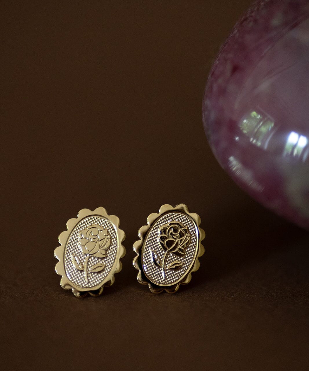 Boucles d'Oreilles Puces Thémis Fleurs Or Boucles d'Oreilles Monsieur Simone