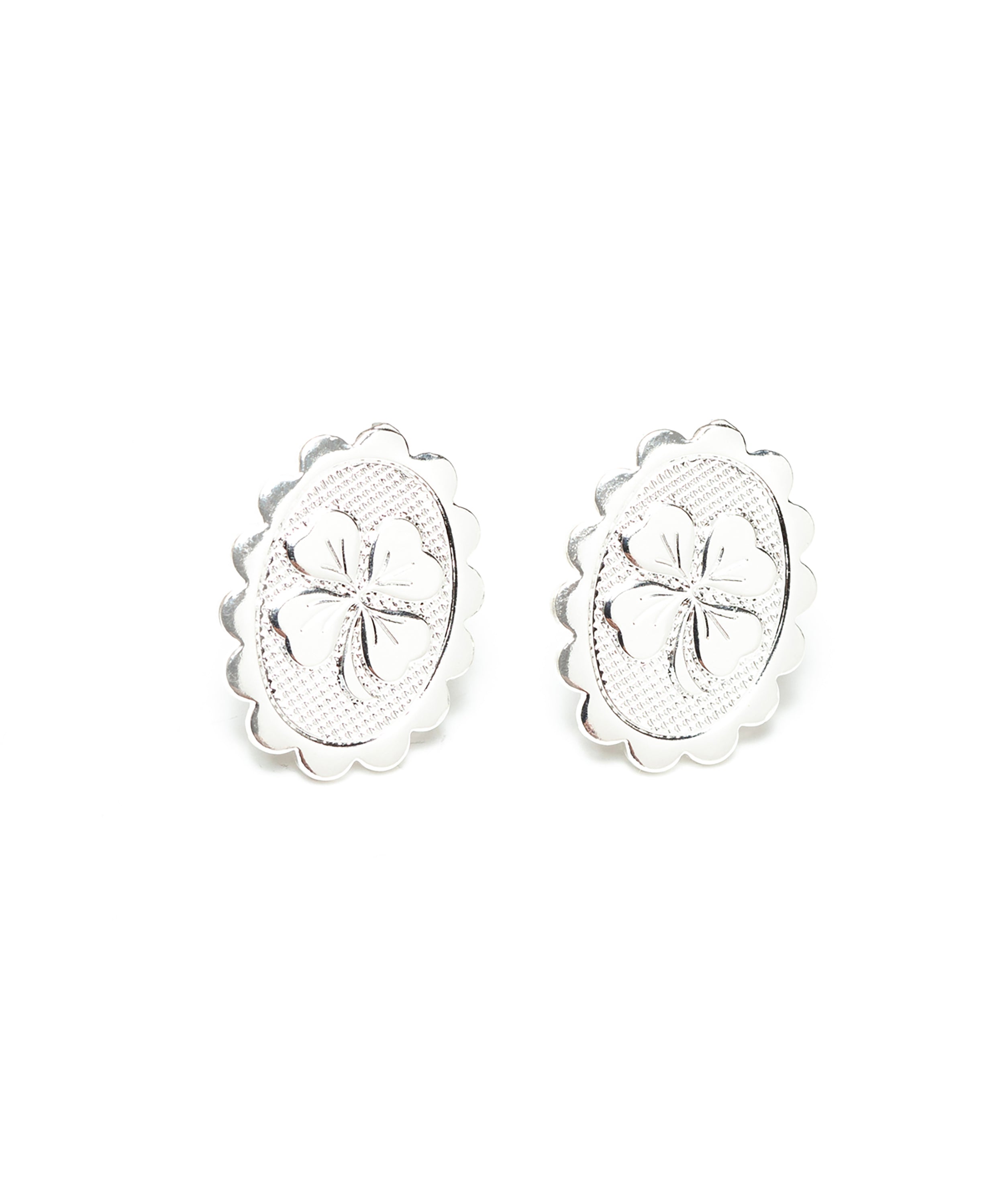 Boucles d'Oreilles Puces Thémis Trèfles Argent Boucles d'Oreilles Monsieur Simone