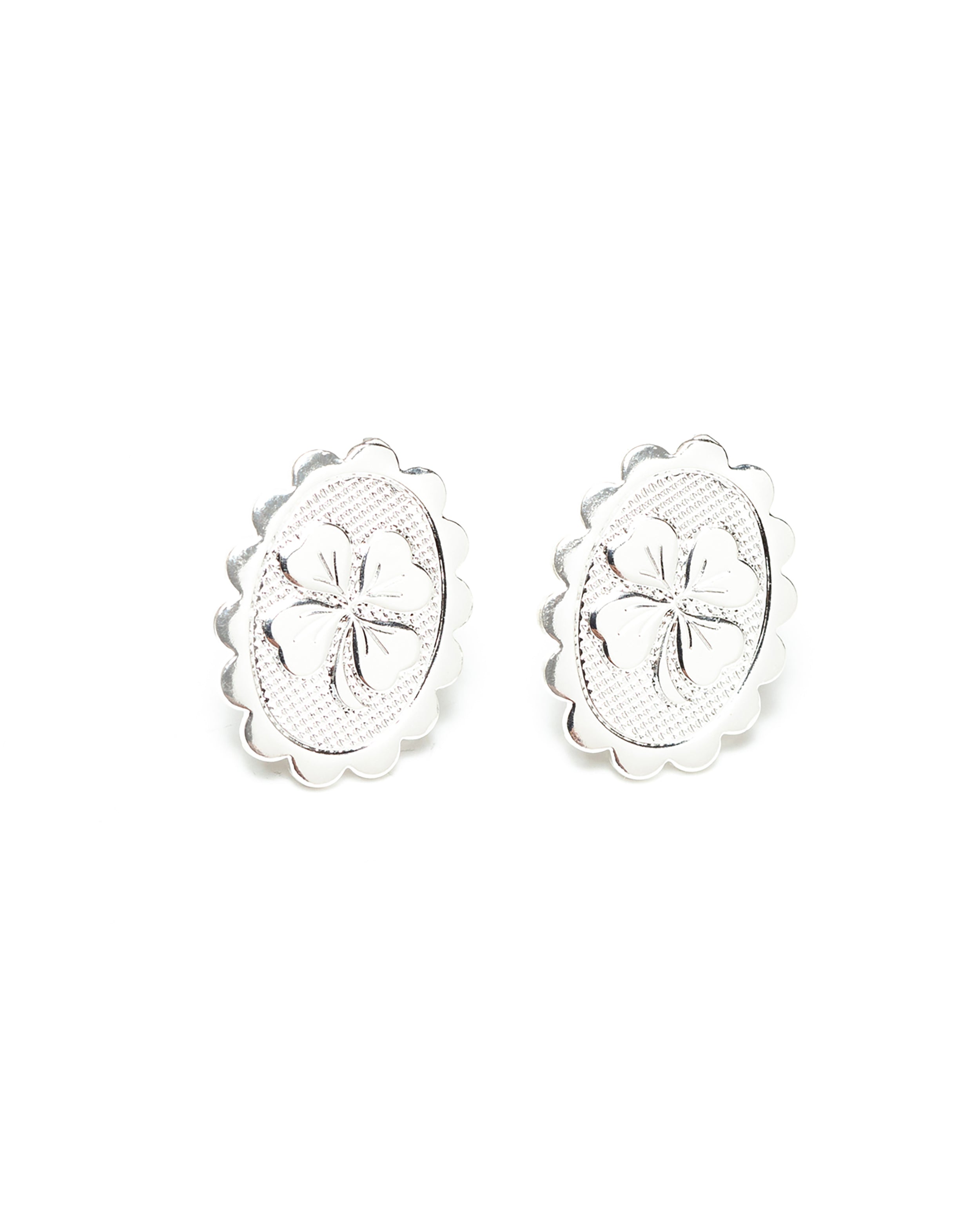 Boucles d'Oreilles Puces Thémis Trèfles Argent Boucles d'Oreilles Monsieur Simone