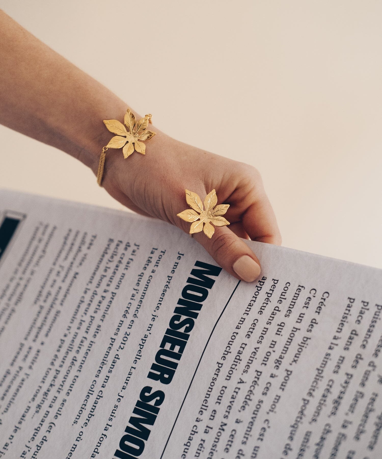 Bracelet Chloris Or Fleur Bracelets Monsieur Simone