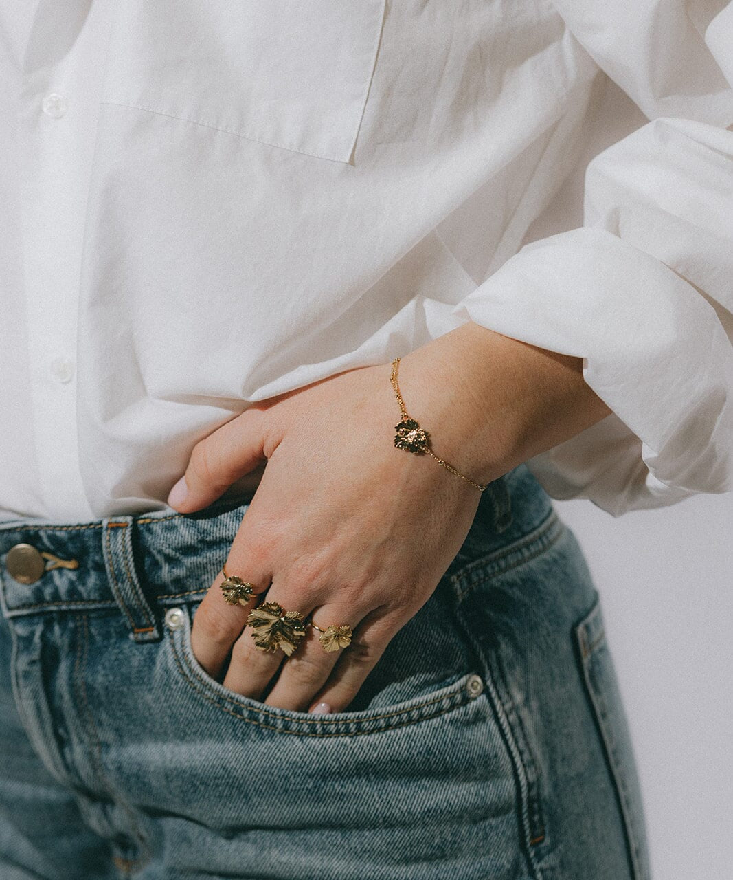 Bracelet Héra Or Feuille Bracelets Monsieur Simone