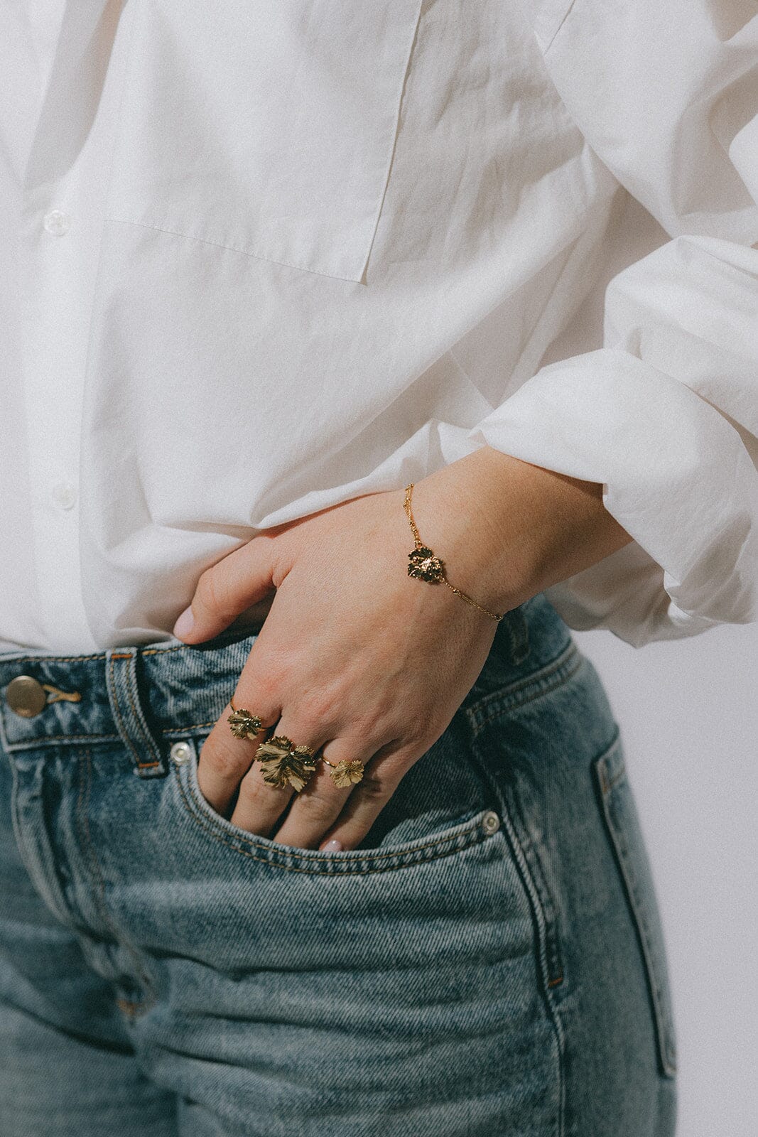 Bracelet Héra Or Feuille Bracelets Monsieur Simone