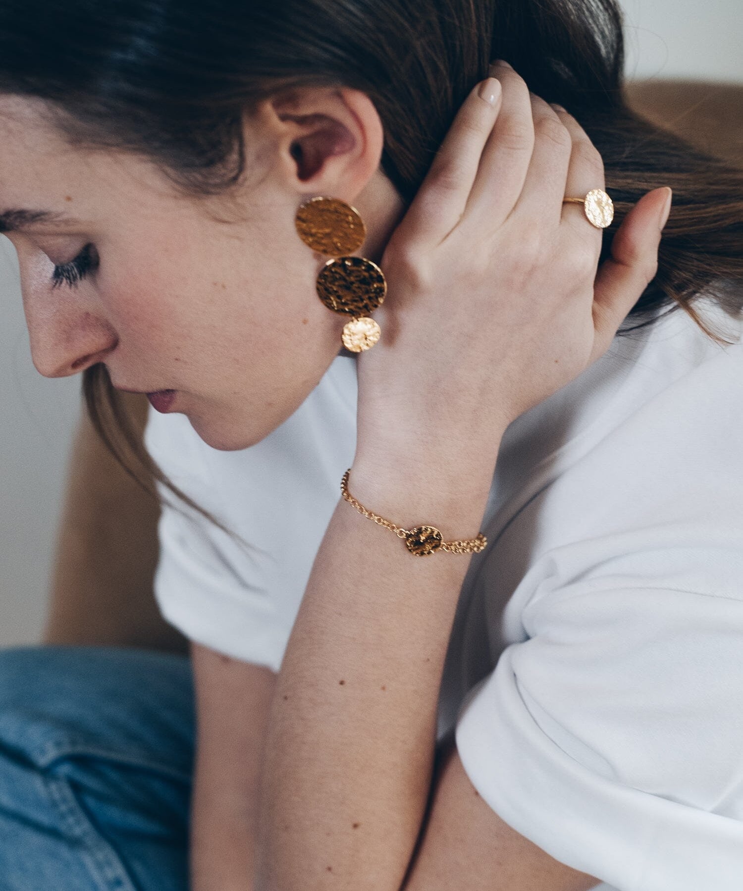 Bracelet Hestia Or Rond Martelé Bracelets Monsieur Simone