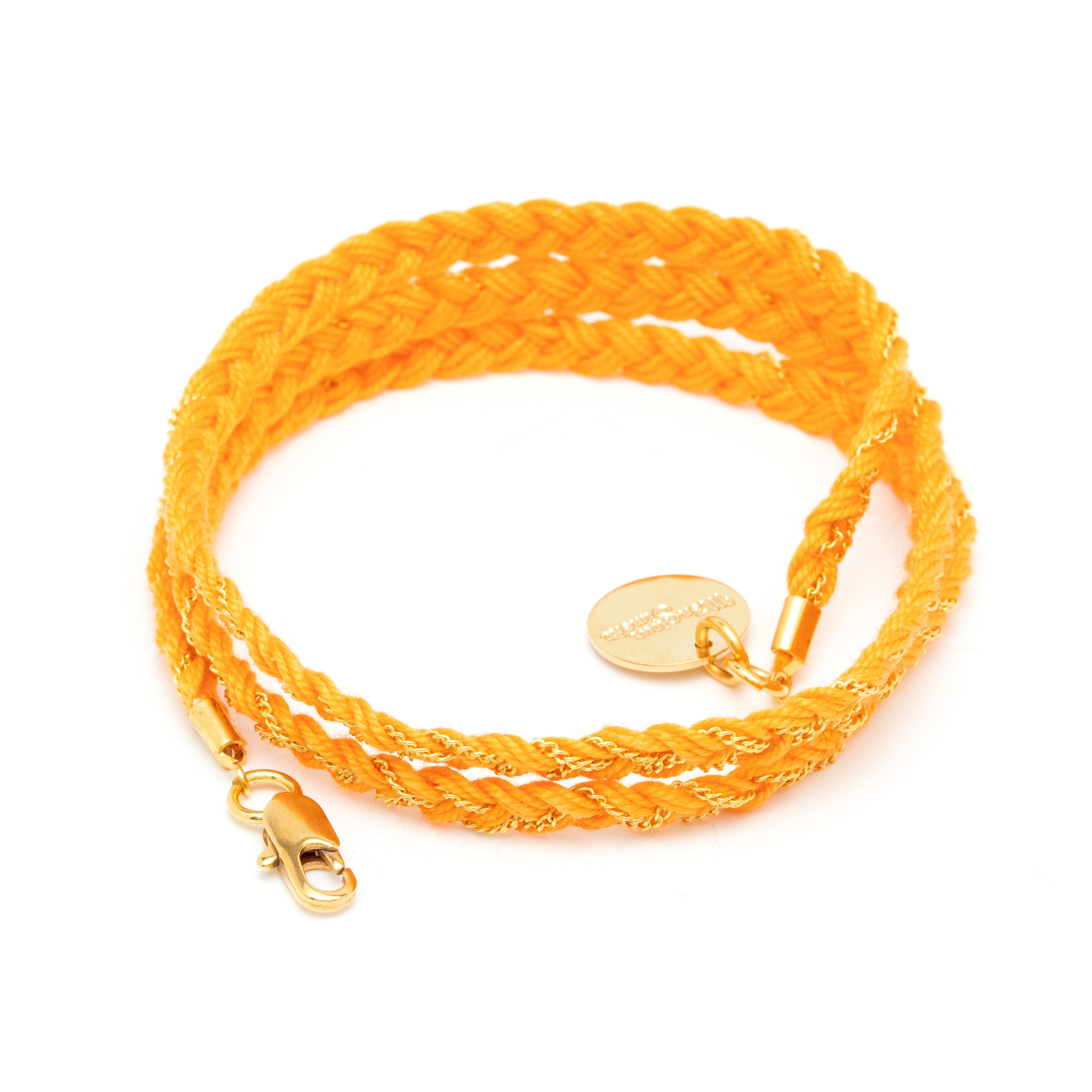 Bracelet Max Or Orange Tressé Bracelets Monsieur Simone