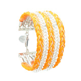 Bracelet Maxi Raoul Argent Orange Tressé Bracelets Monsieur Simone