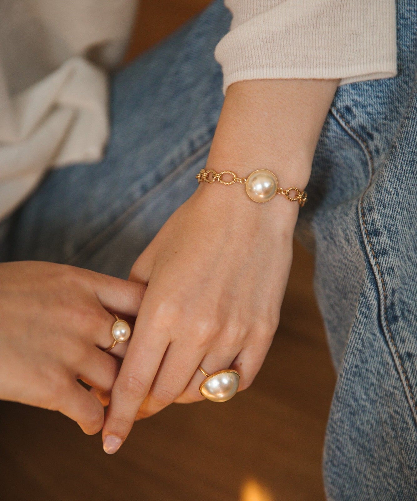 Bracelet Nélya Argent Perle Bracelets Monsieur Simone