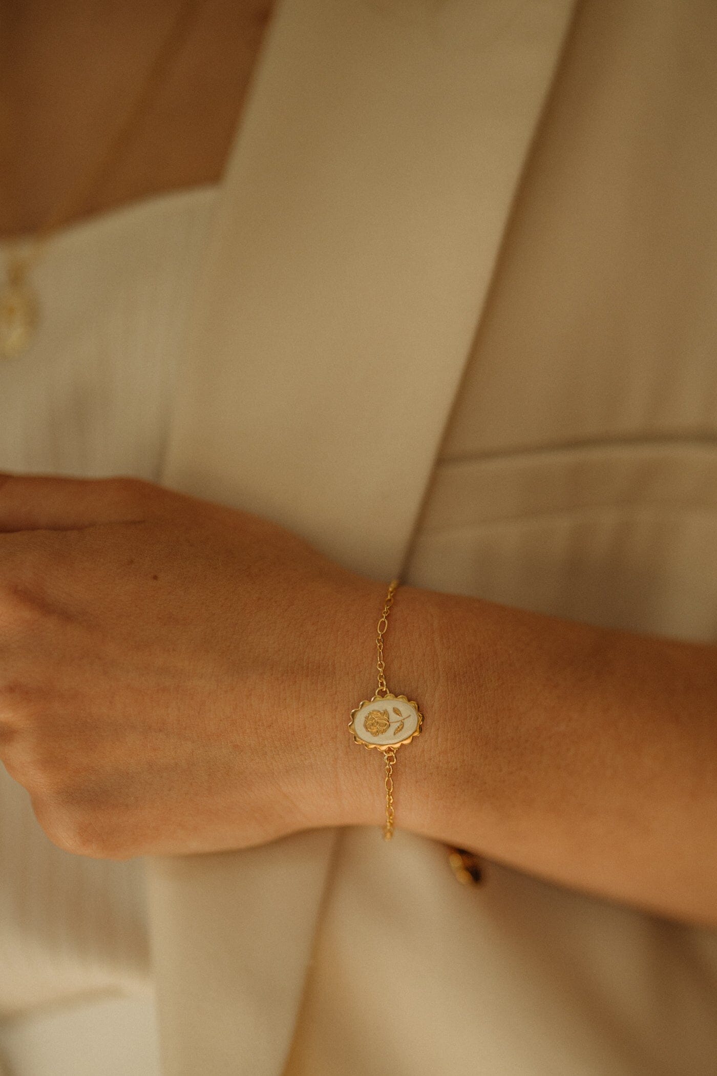 Bracelet Thémis Fleur Or Ivoire Bracelets Monsieur Simone