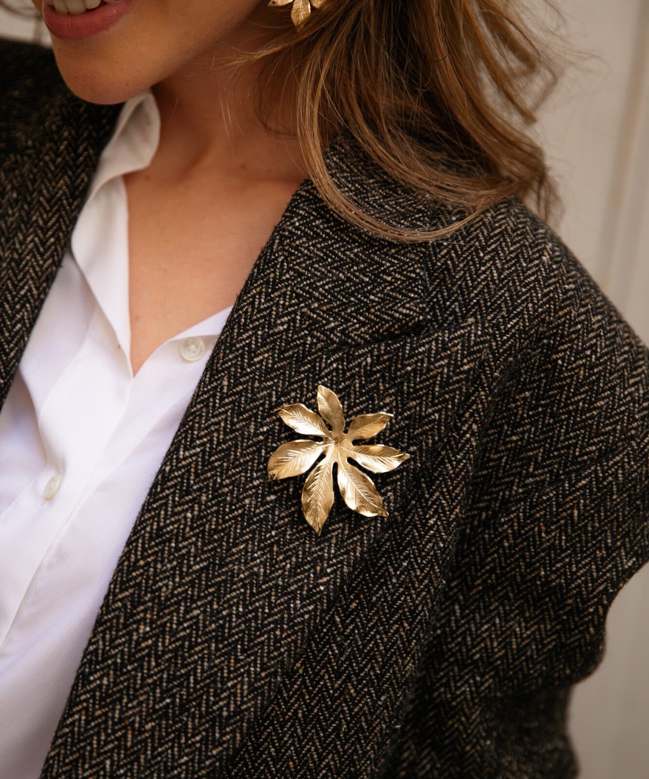 Broche Chloris Or Fleur Accessoires Monsieur Simone