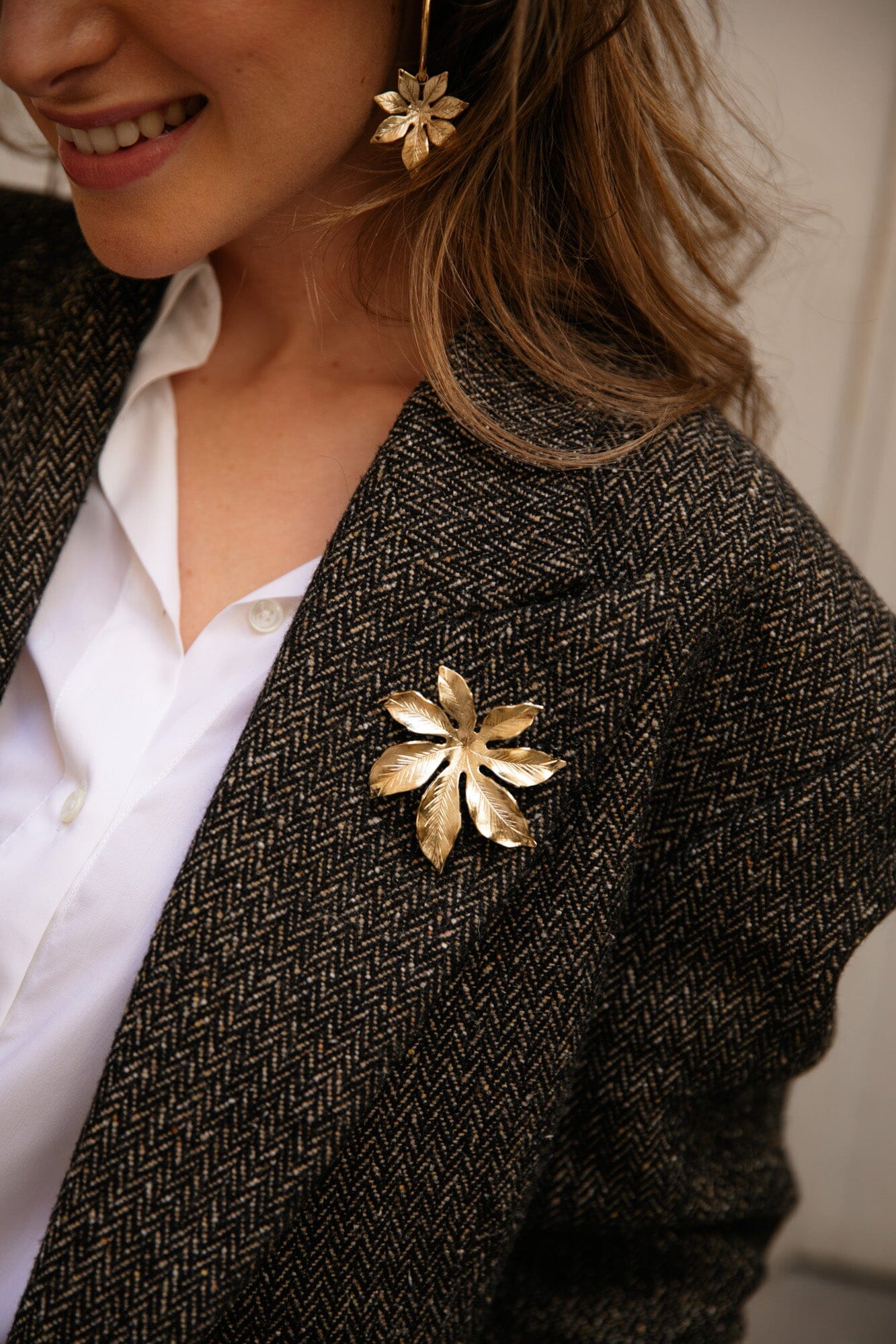 Broche Chloris Or Fleur Accessoires Monsieur Simone