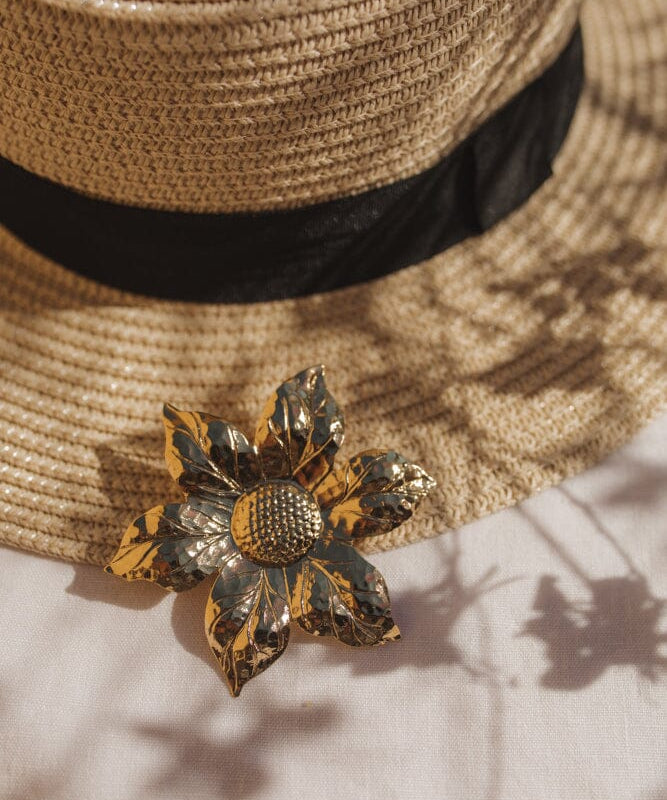 Broche Hespéris Or Fleurs Accessoires Monsieur Simone