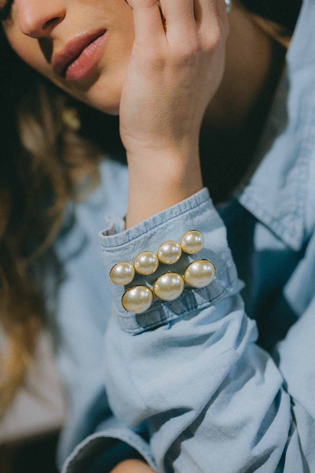 Broche Nélya Or Perles Accessoires Monsieur Simone