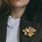Broche Orphée Or Fleurs Accessoires Monsieur Simone