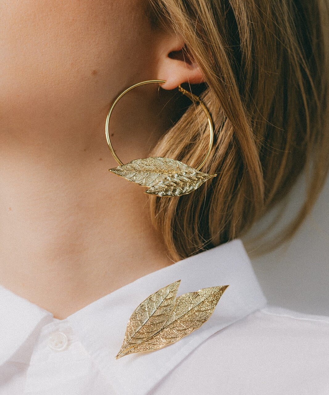 Broche Thalie Or Feuilles Accessoires Monsieur Simone