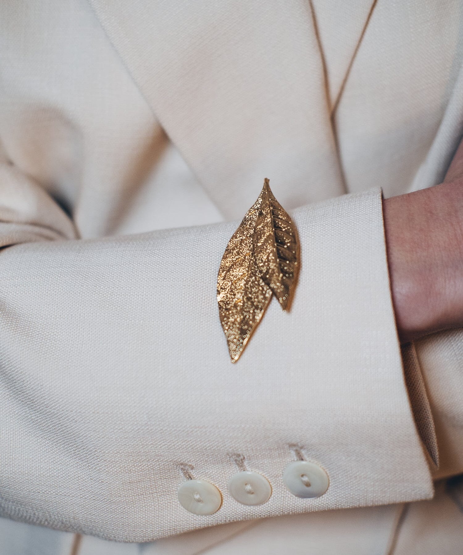 Broche Thalie Or Feuilles Accessoires Monsieur Simone