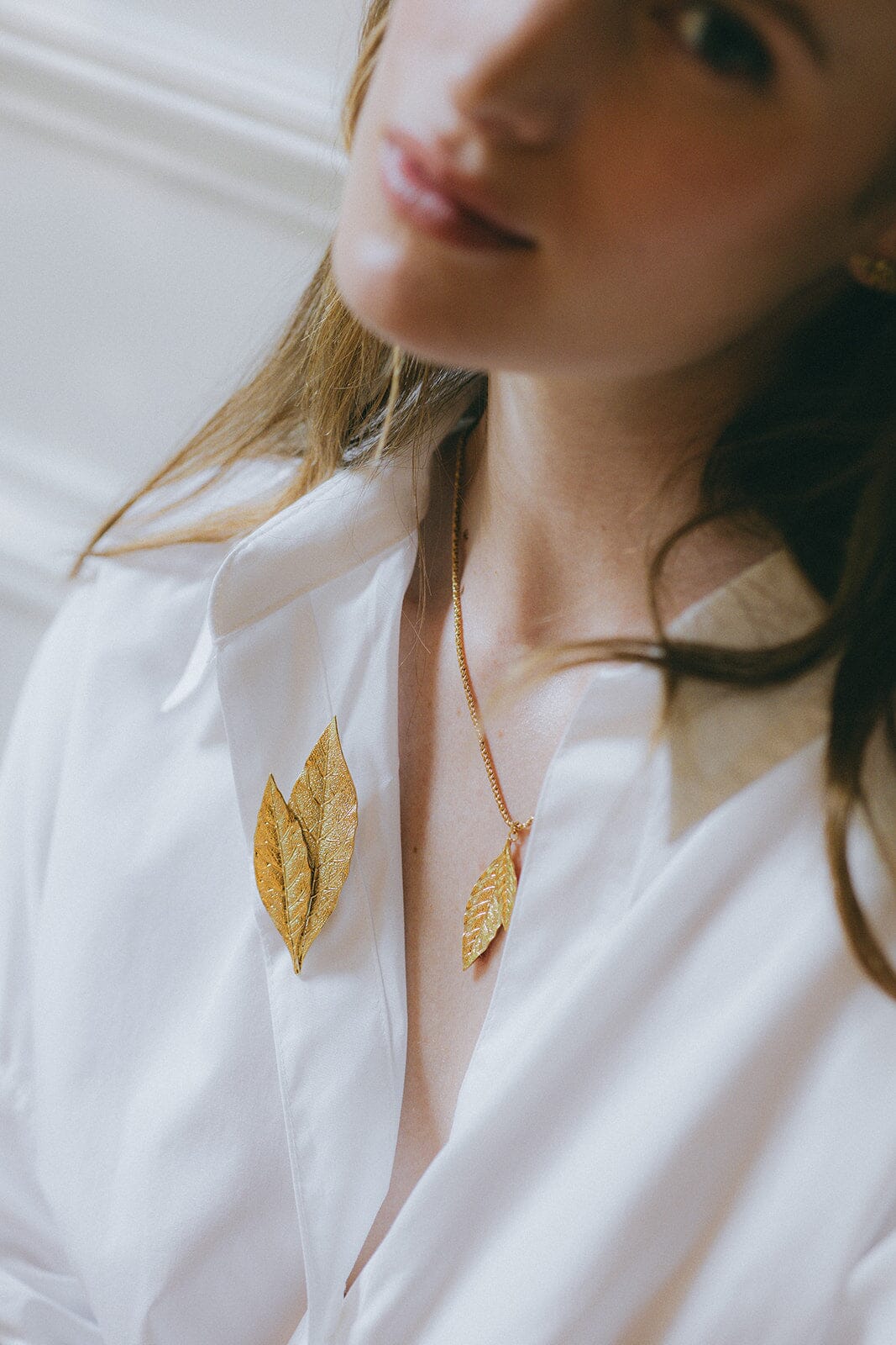 Broche Thalie Or Feuilles Accessoires Monsieur Simone