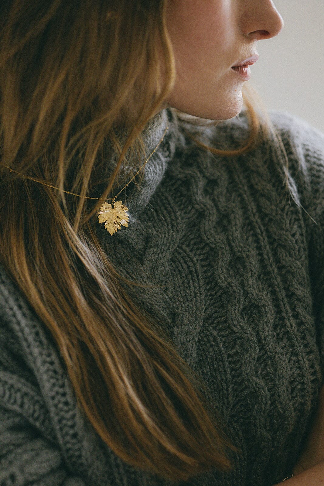 Collier Héra Or Feuille Colliers Monsieur Simone