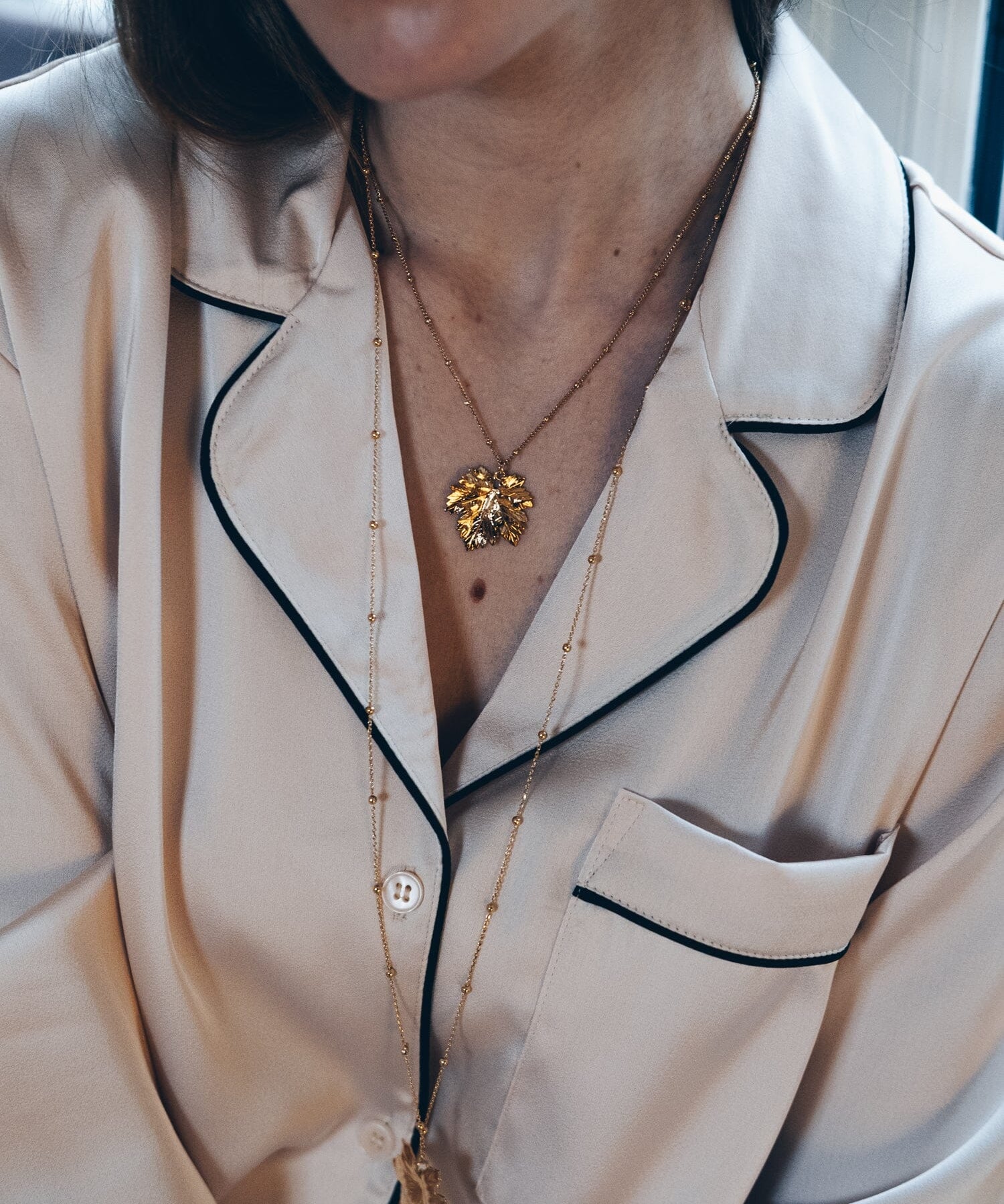 Collier Héra Or Feuille Colliers Monsieur Simone