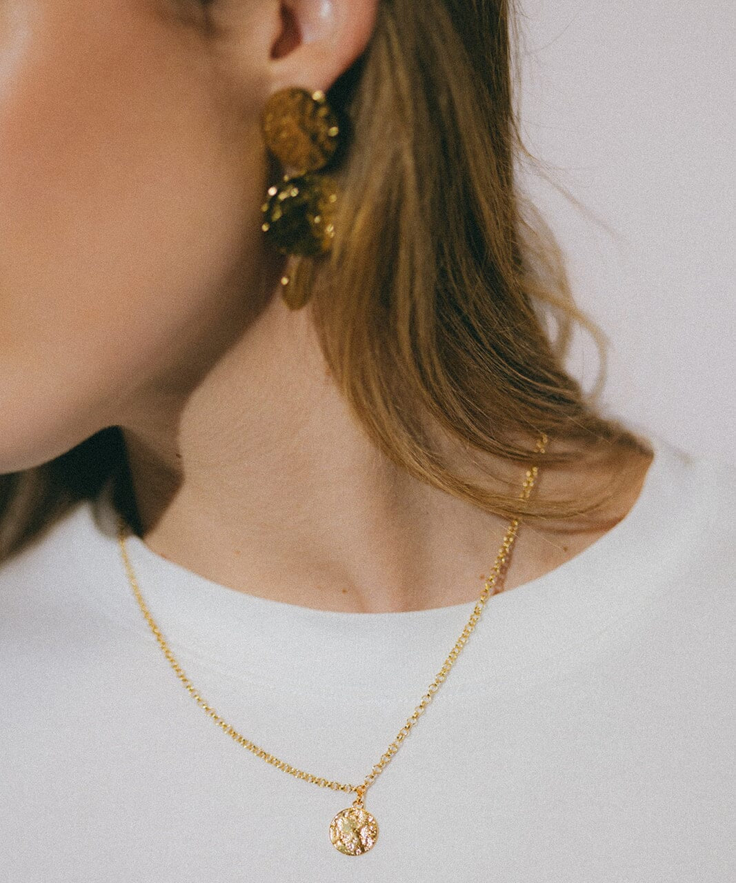 Collier Hestia Argent Rond Martelé Colliers Monsieur Simone