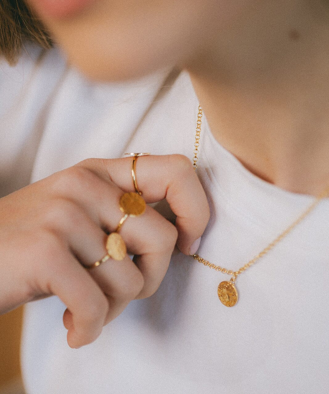 Collier Hestia Or Rond Martelé Colliers Monsieur Simone