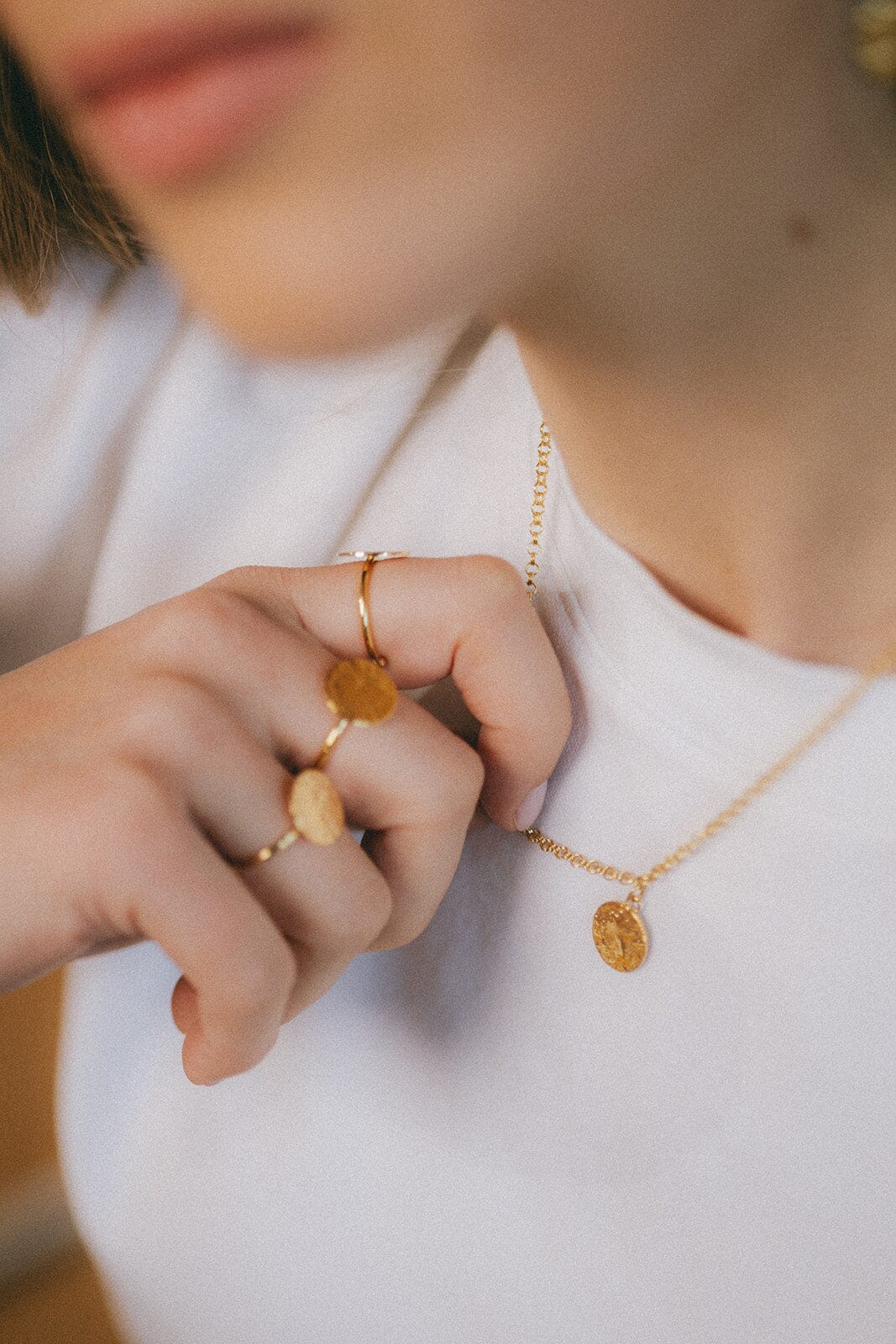 Collier Hestia Or Rond Martelé Colliers Monsieur Simone