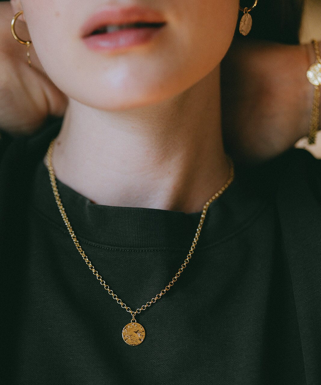 Collier Hestia Or Rond Martelé Colliers Monsieur Simone