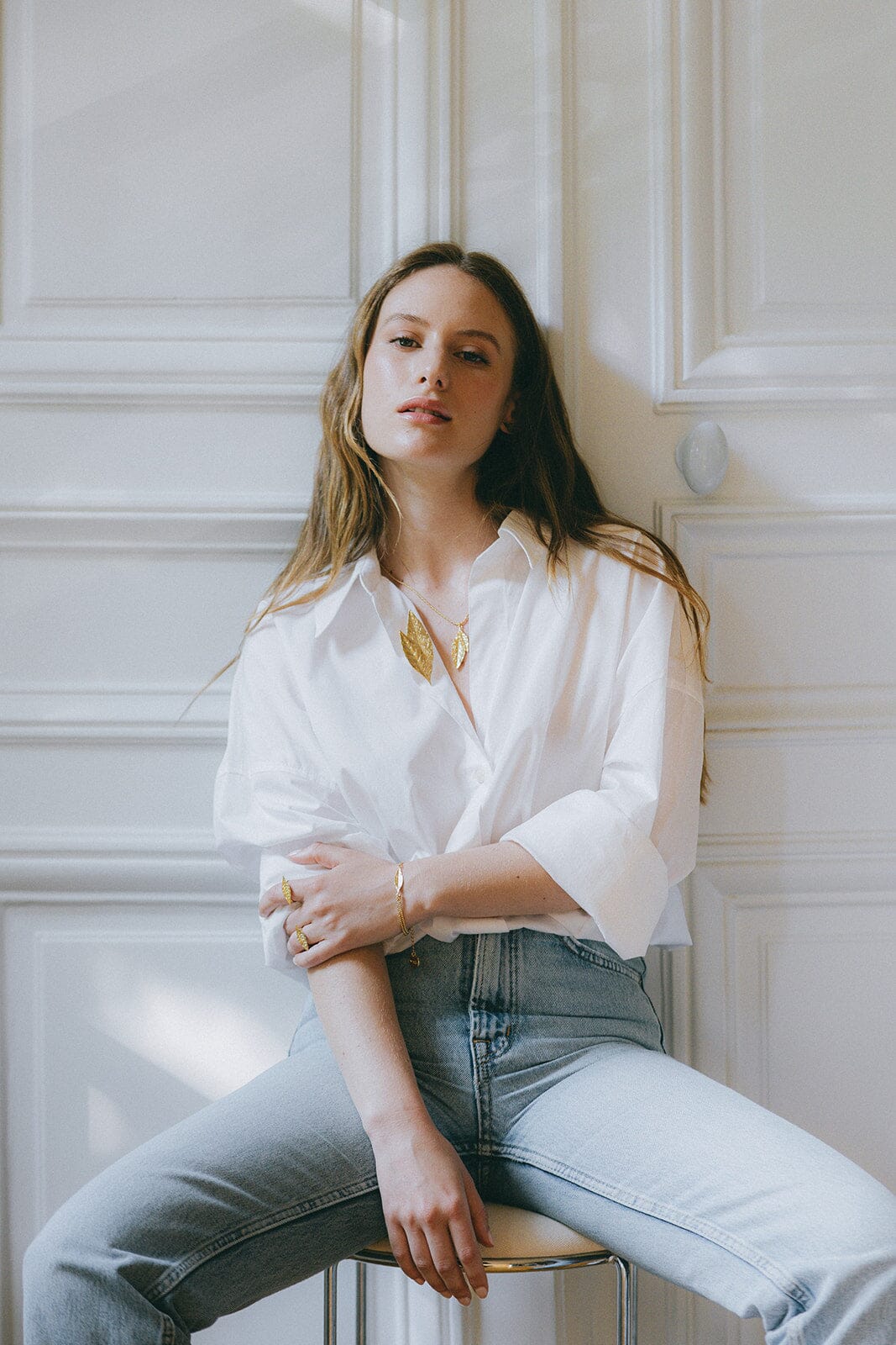 Collier Thalie Or Feuilles Colliers Monsieur Simone