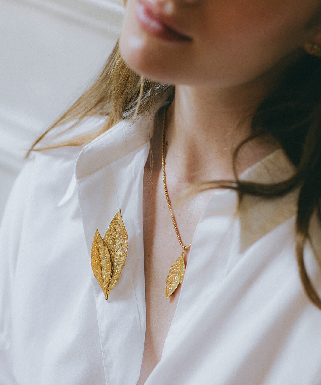 Collier Thalie Or Feuilles Colliers Monsieur Simone